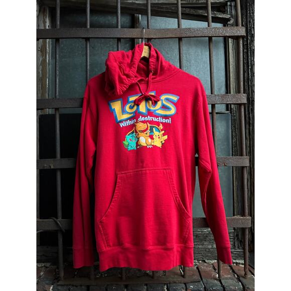 Lotus Red Pokémon Hoodie Mens Oversized Small - Picture 2 of 4